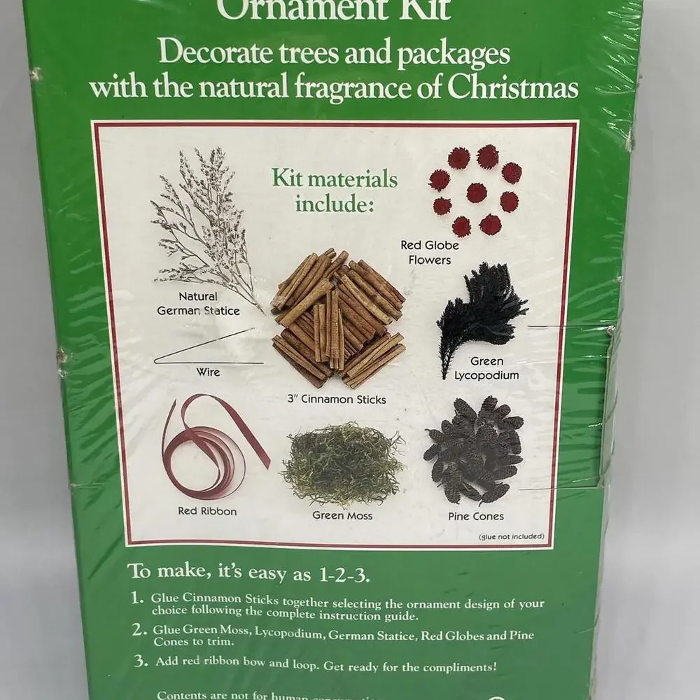 Cinnamon Stick‎ Christmas Ornament Kit Value Pack 7 Ornaments Vintage Florasense
